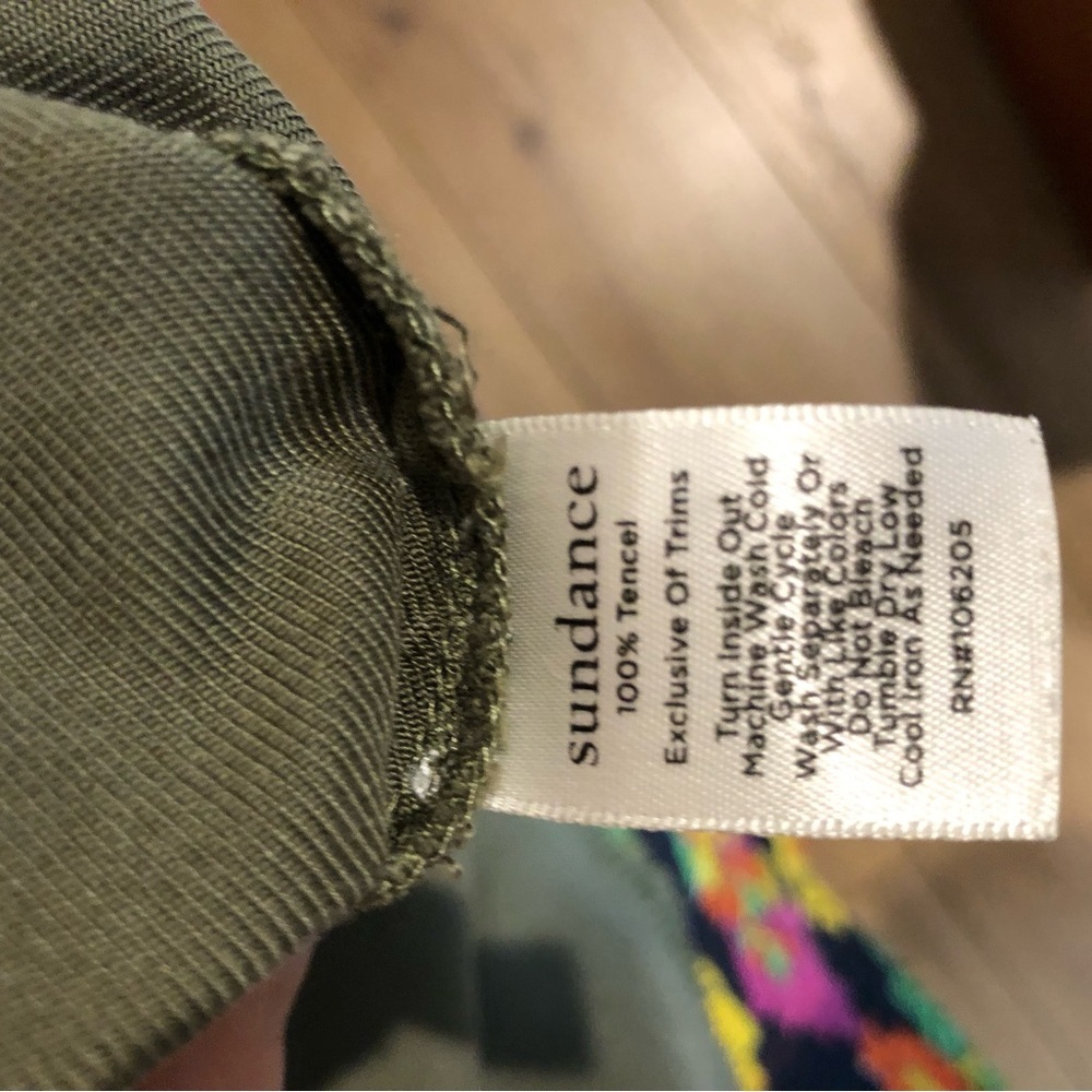 Sundance Catalog Army Green Soft Button-Up Shirt Size Large - Picture 8 of 8
